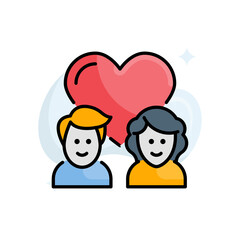 Fototapeta premium Elderly Care Vector Filled Outline Icon design illustration. EPS 10 File on White background