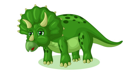 Adorable triceratops cartoon, Vector Illustration