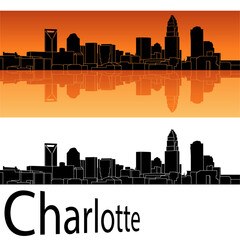 Fototapeta premium skyline in ai format of the city of charlotte
