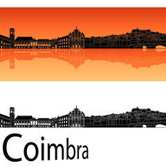 skyline in ai format of the city of  coimbra