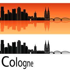 Obraz premium skyline in ai format of the city of cologne
