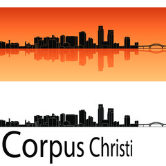 Fototapeta premium skyline in ai format of the city of corpus christi
