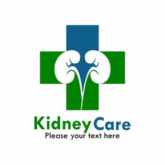 Kidney care logo design template illustration