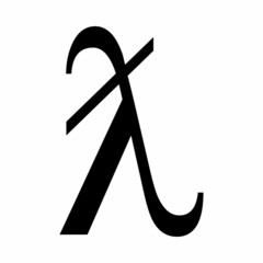 Latin Lambda symbol with stroke