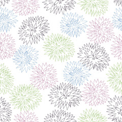 colored circles on a white background. Seamless pattern