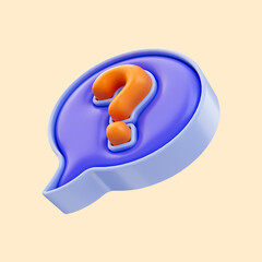 comment question mark icon 3d render concept for communication connection asking problem