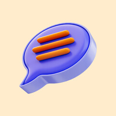 cartoon look comment icon 3d render concept for conversation communication in website