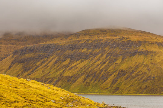Mountain landscape on the island of Streymoy, Faroe Islands.