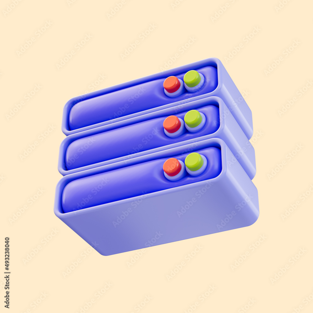 Poster storage icon 3d render concept for file data document information save and download
