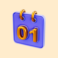 calendar icon 3d render concept for date and time remain for event program office school 