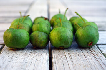 Green baby kiwi berries actinidia arguta