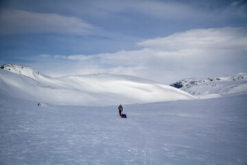 Walking away in the cold