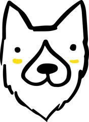 dog, characters, mascot, pets, cute, vector, fur, sitting, animal, young animal, puppy, playful, tail, cartoon, illustration, animal body part, canine 