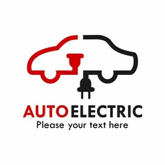 Auto electric logo template illustration. suitable for eco, nature, technology, electric, industry, automobile, power, hybrid etc
