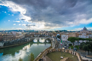 Fototapeta na wymiar Overview Rome from Castel Sant'Angelo