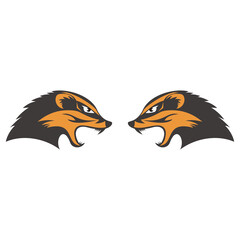 badger set vector logo on white background.	