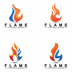 fire flame logo icon vector design template