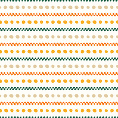Seamless pattern with colorful dots and stripes.