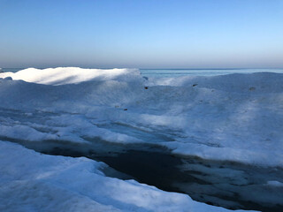 Slush on the seashore