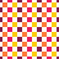 Retro seamless pattern with colorful checkerboard.