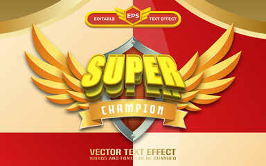 Super champion logo editable text effect