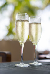 glasses of champagne