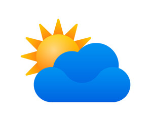 Weather icon vector in graphic design. Sun and cloud symbol.