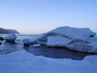 Slush on the seashore