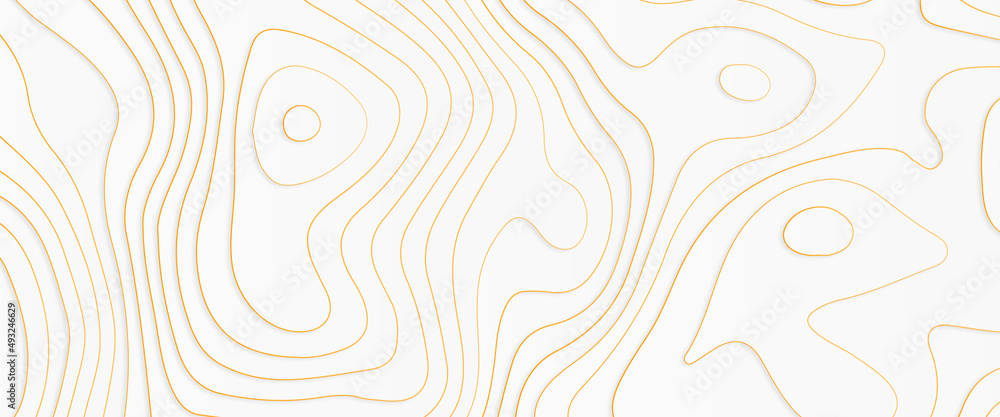 Poster 3d topographic contour map, waving technology line backdrop. space or surface map, map line of topog