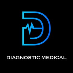 Diagnostic medical logo template illustration. there are font D and symbol diagnosis