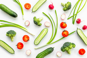 Set of vegetables - cooking ingredients background