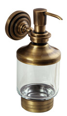 Empty liquid soap dispenser attached to wall. 