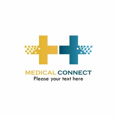 Medical connect logo design template illustration. suitable for medical
