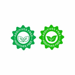 Additive free logo design template illustration. Additives free no added, natural organic food package stamp