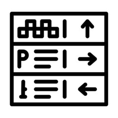 direction airport sign line icon vector. direction airport sign sign. isolated contour symbol black illustration