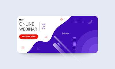 online webinar banner vector template. 