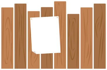 木の塀と張り紙