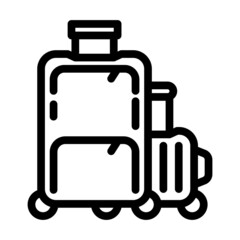suitcase traveler baggage line icon vector. suitcase traveler baggage sign. isolated contour symbol black illustration