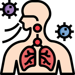 Lung breathing virus icon