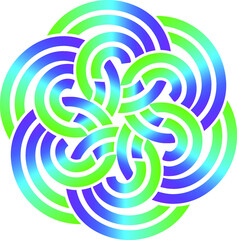 Design round logo element. Abstract wave vector template set. Chinese knots icon.