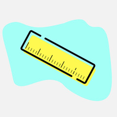 Ruler, a simple school and office stationary flat illustration icon, symbol