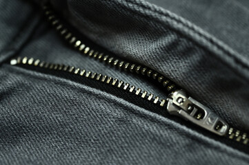 metallic zip on denim jeans