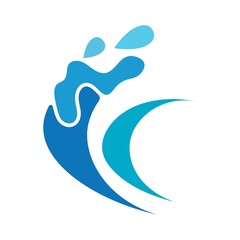 Water wave icon vector