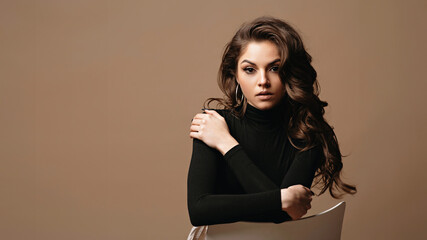 Beautiful seductive young european woman portrait