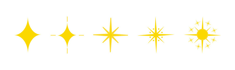 Jeu d'icônes étoile. Collection d'étoiles de forme différente. illustration vectorielle 