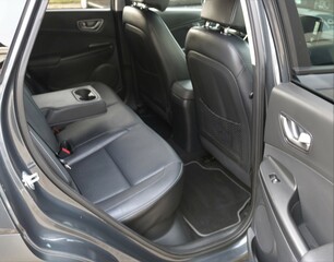 Leather rear seats of car inside.