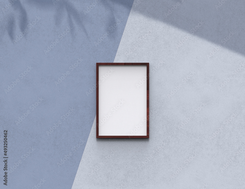 Poster picture frame background using 3d rendering and geometry. framed background mock-up for poster desig