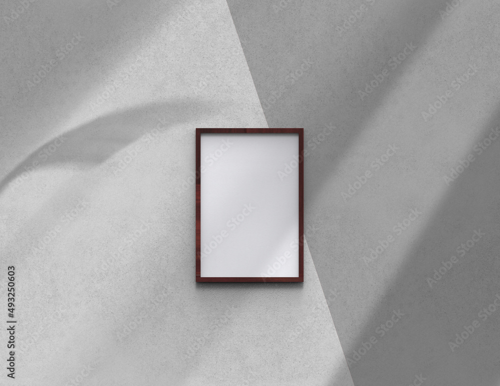 Poster picture frame background using 3d rendering and geometry. framed background mock-up for poster desig