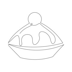 Continuous single one line drawing of sweet delicious muffin cup cake vector illustration