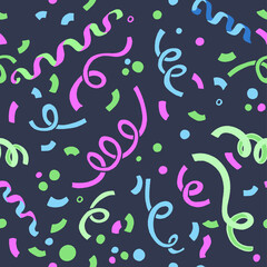 Fun colorful festive confetti seamless repeat pattern.